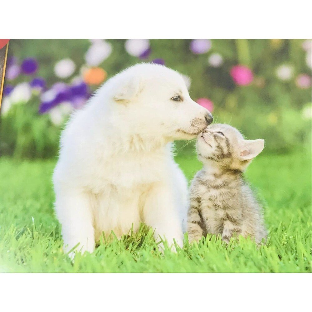 NEW & SEALED! 1000-Piece Kitten Puppy 20"x27” Kiss Goodbye Kings Premium Puzzle